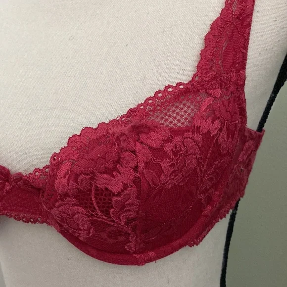 Victorias Secret Red Lace Bra 34A - Picture 2 of 10